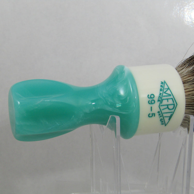 Aqua/White Merit 99-5 Shaving Brush (26mm Badger) - by Heritage Collection (Pre-Owned) Shaving Brush Murphy & McNeil Pre-Owned Shaving 