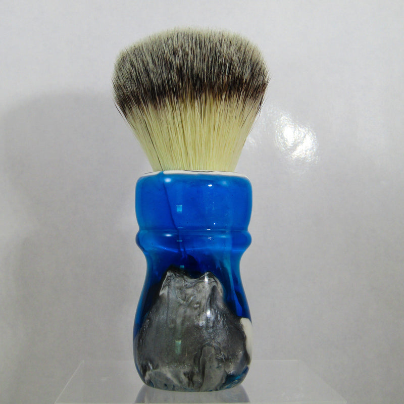 Blue & White Shaving Brush (28mm Synthetic) - by Rich Man Shaving (Pre-Owned) Shaving Brush Murphy & McNeil Pre-Owned Shaving 