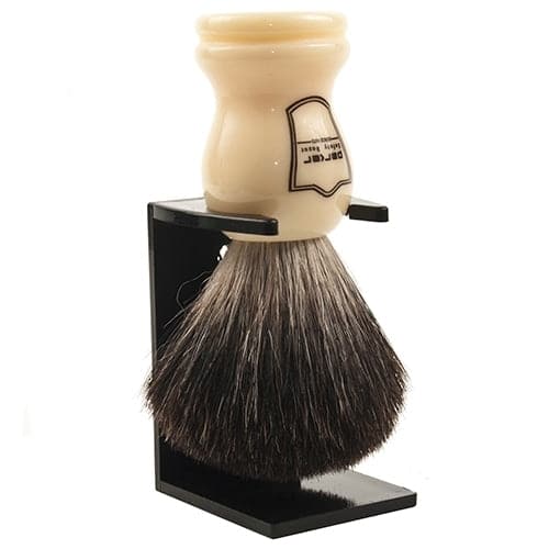 Ivory Handle Black Badger Shaving Brush and Stand (WHBB) - by Parker Shaving Brush Murphy and McNeil Store 
