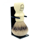 Ivory Handle Silvertip Badger Deluxe Long Handle Shave Brush & Stand (WMST) - by Parker Shaving Brush Murphy and McNeil Store 