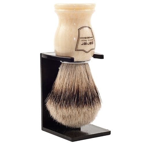 Ivory Handle Silvertip Badger Shave Brush and Stand (IHST) - by Parker Shaving Brush Murphy and McNeil Store 