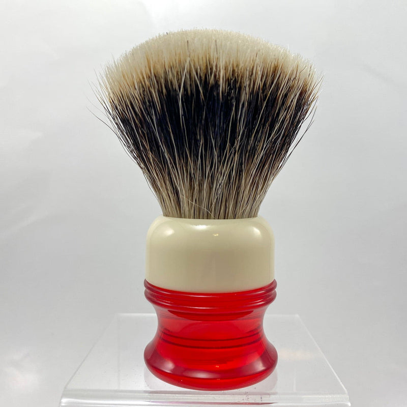 Ivory Red Shaving Brush with 26mm SHD Gealousy Knot (Bulb or Fan) - by AP Shave Co. Shaving Brush Murphy and McNeil Store Fan 