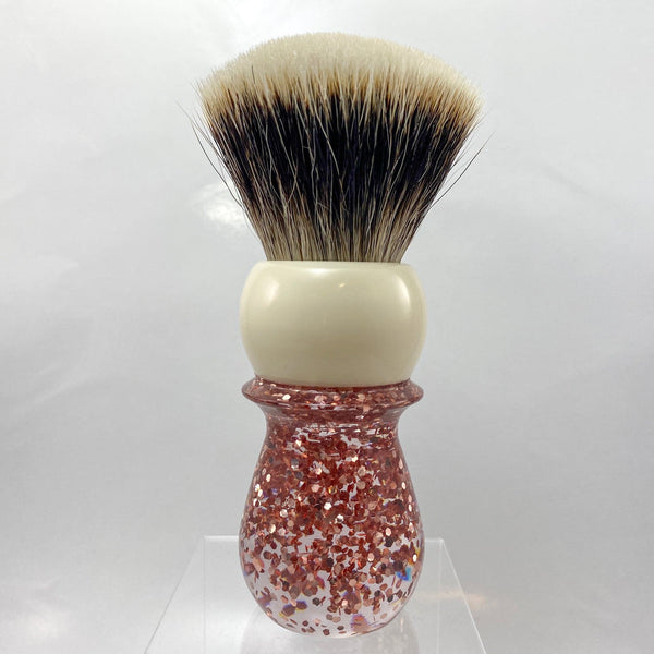Ivory Rose Gold Flake Shaving Brush with 28mm SHD Gealousy Knot (Bulb or Fan) - by AP Shave Co. Shaving Brush Murphy and McNeil Store Fan 