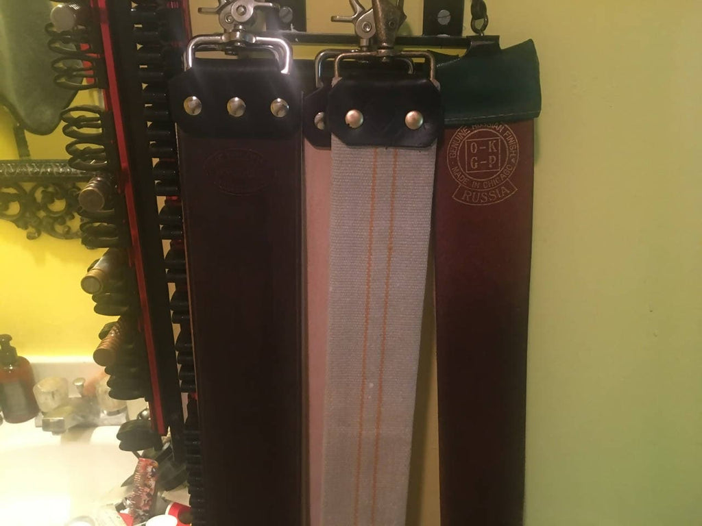 1680 Straight Razor Co Firehose Strop with Purple Lines