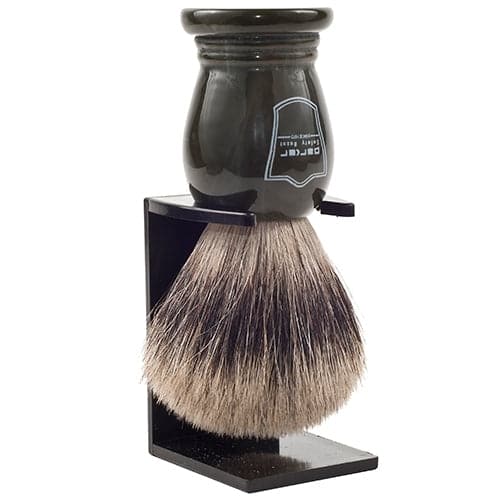 King Size Marble Handle Pure Badger Shaving Brush and Stand (LGPB) - by Parker Shaving Brush Murphy and McNeil Store 
