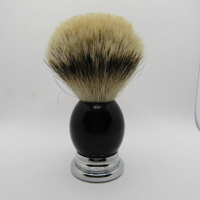 Black & Chrome Heavy-Handed Shaving Brush (Silvertip Badger 22mm) - (Pre-Owned) Shaving Brush Murphy & McNeil Pre-Owned Shaving 