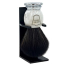 Marbled Ivory Handle Black Synthetic Shaving Brush and Stand (MISY) - by Parker Shaving Brush Murphy and McNeil Store 