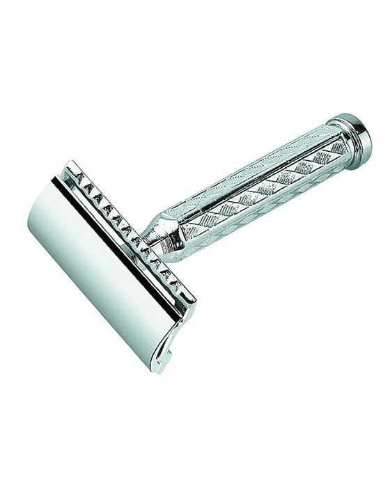 Merkur 42C Double Edge Safety Razor, Straight Cut, Chrome Plated, Etched Handle Safety Razor Murphy and McNeil Store 