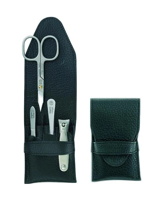 Niegeloh Capri Schwarz 4pc Manicure Set In High Quality Leather Case Grooming Tools Murphy and McNeil Store 