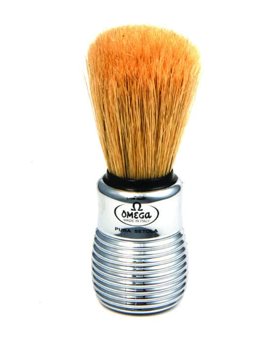 Omega Boar Bristle Shaving Brush With Chromed Plastic Handle Shaving Brush Murphy and McNeil Store 