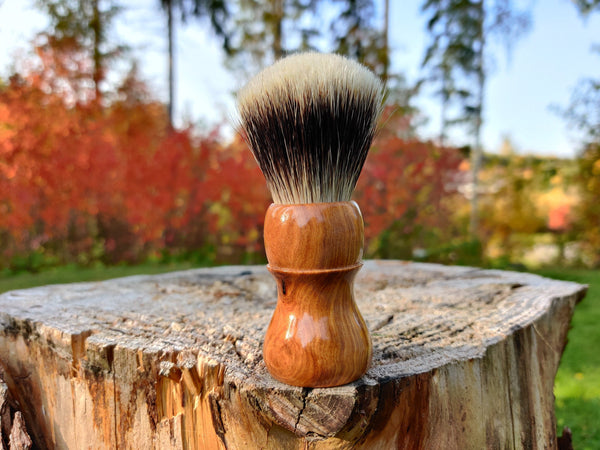 Olive Wood Shaving Brush with 24mm Fan Knot - by TonmiKo Shaving Brush Murphy and McNeil Store 