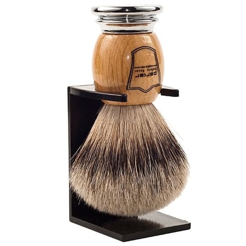 Olivewood Handle Silvertip Badger Shaving Brush and Stand (OWST) - by Parker Shaving Brush Murphy and McNeil Store 