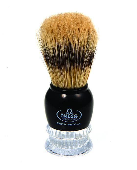 Omega Boar Bristle Shaving Brush with Faux Chrome ABS Handle Shaving Brush Murphy and McNeil Store 