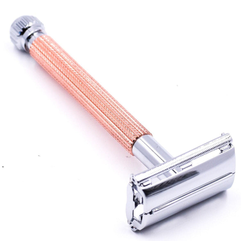Parker 29L Long Handle Butterfly Safety Razor - Rose Gold Safety Razor Murphy and McNeil Store 