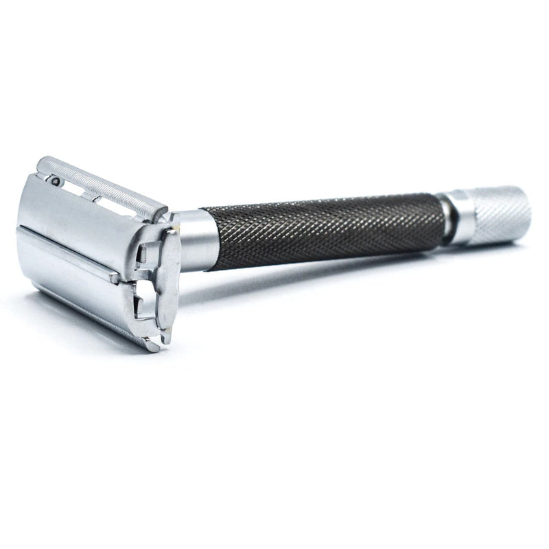 Parker 74R Chrome Heavyweight Butterfly Open Safety Razor - Graphite and Satin Safety Razor Murphy and McNeil Store 