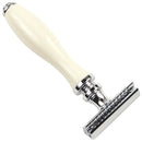 3 Piece Safety Razor with White Resin Handle (111W) - by Parker Safety Razor Murphy and McNeil Store 