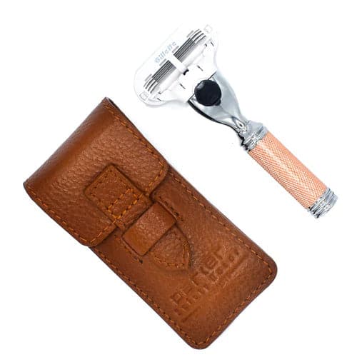 Venus Compatible Razor Travel Razor with Leather Case (Rose Gold) (TRAVL) - by Parker Shaving Murphy and McNeil Store 