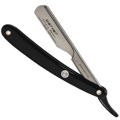 Push Type Black Handle Straight Barber Razor (PTB) - by Parker Shavette Murphy and McNeil Store 