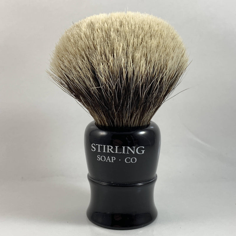 Stirling Soap Co Shaving Brush with Badger Knot (Pre-Owned - Black or White) Shaving Brush Murphy & McNeil Pre-Owned Shaving BLACK Brush 