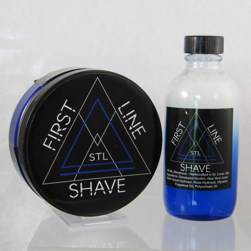Blue Shaving Soap and Aftershave Splash - by First Line Shave (Pre-Owned) Soap and Aftershave Bundle Murphy & McNeil Pre-Owned Shaving 
