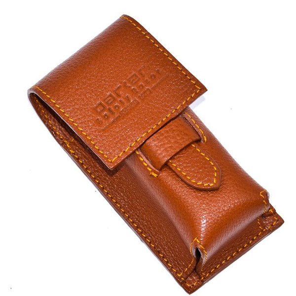 Saddle Brown Leather Shaving Brush Case (LPBR-SB) - by Parker Cases and Dopp Bags Murphy and McNeil Store 