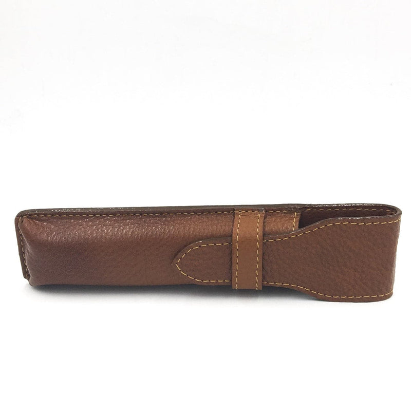 Saddle Brown Leather Straight Razor Travel Case (LPSTBRN) - by Parker Cases and Dopp Bags Murphy and McNeil Store 