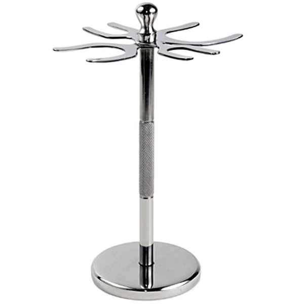 Stainless Steel 4-Prong Razor and Brush Shaving Stand - Holds 2 Razors and 2 Brushes (4PDSS) - by Parker Shaving Stands Murphy and McNeil Store 