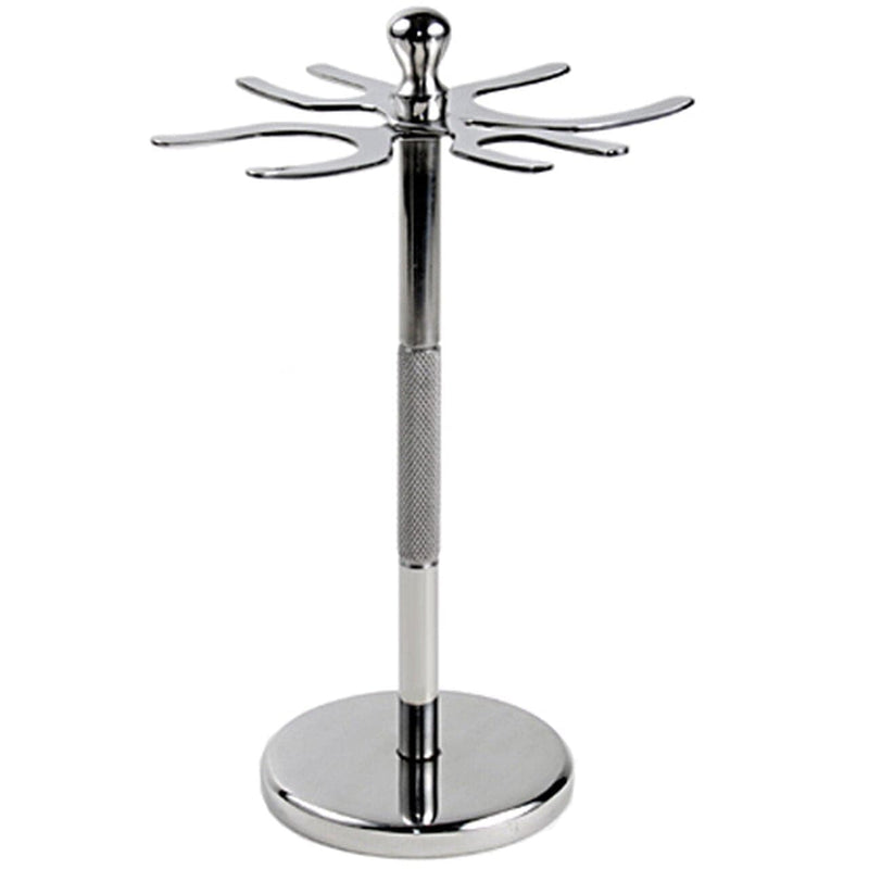 Stainless Steel 4-Prong Razor and Brush Shaving Stand - Holds 2 Razors and 2 Brushes (4PDSS) - by Parker Shaving Stands Murphy and McNeil Store 