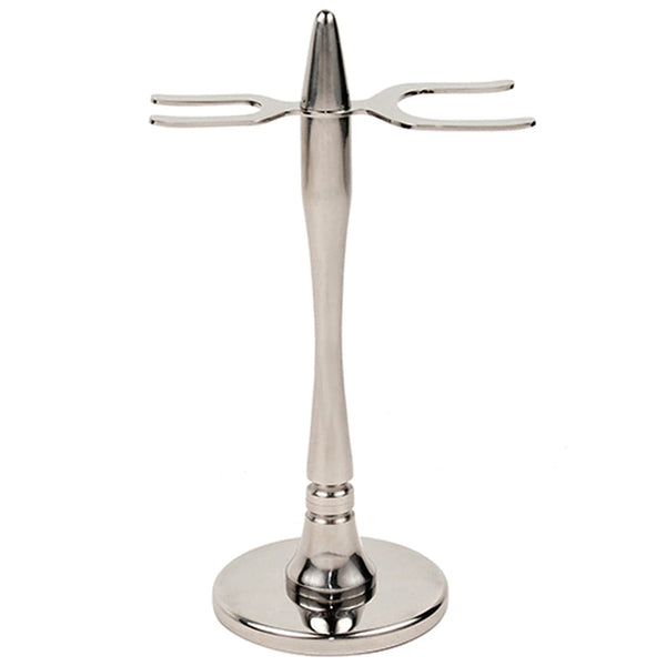 Stainless Steel "Modern" 2 prong Razor & Brush Shave Stand (SSST2) - by Parker Shaving Stands Murphy and McNeil Store 