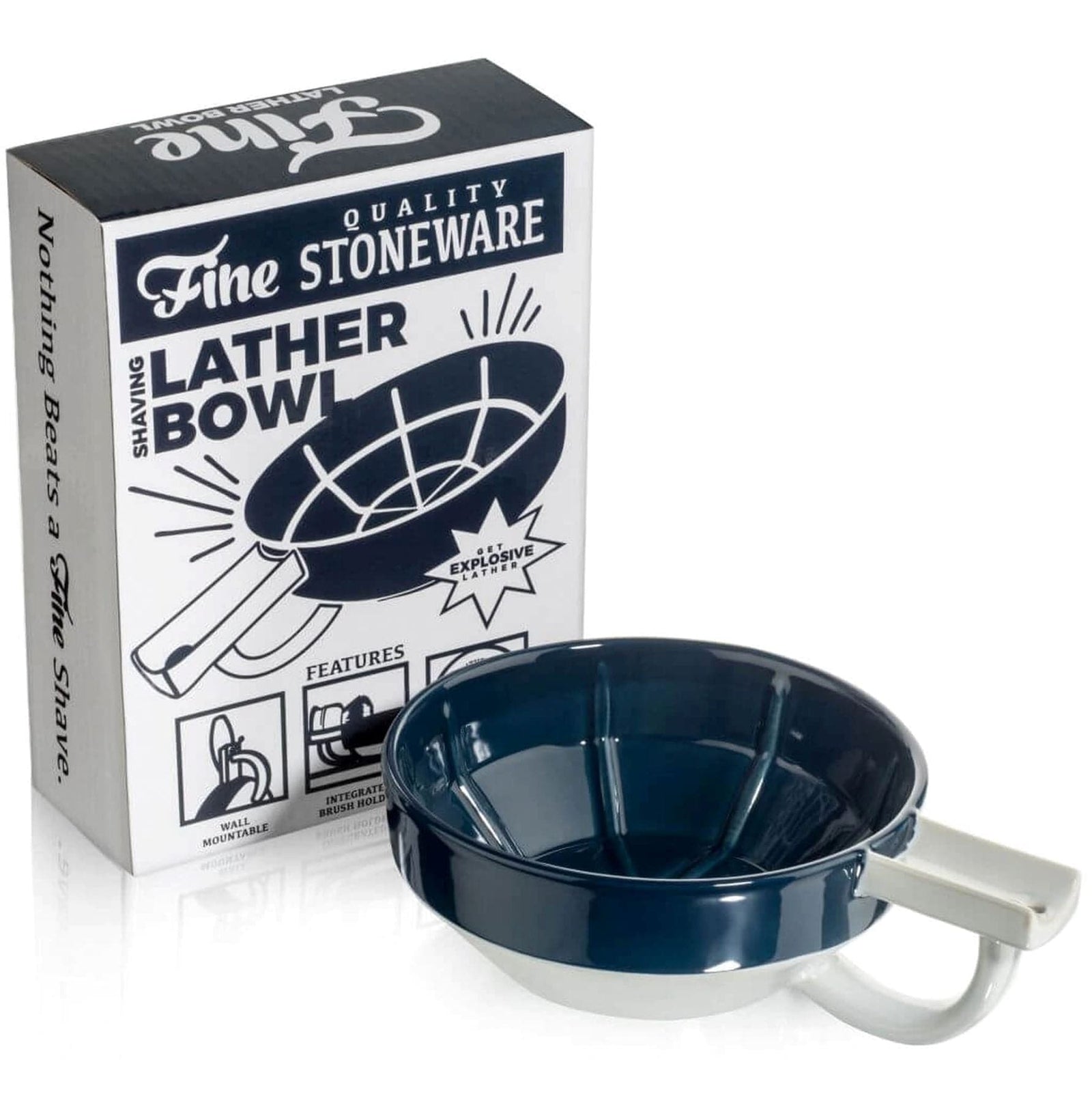 Stoneware Lather Bowl (Blue/White) by Fine Accoutrements