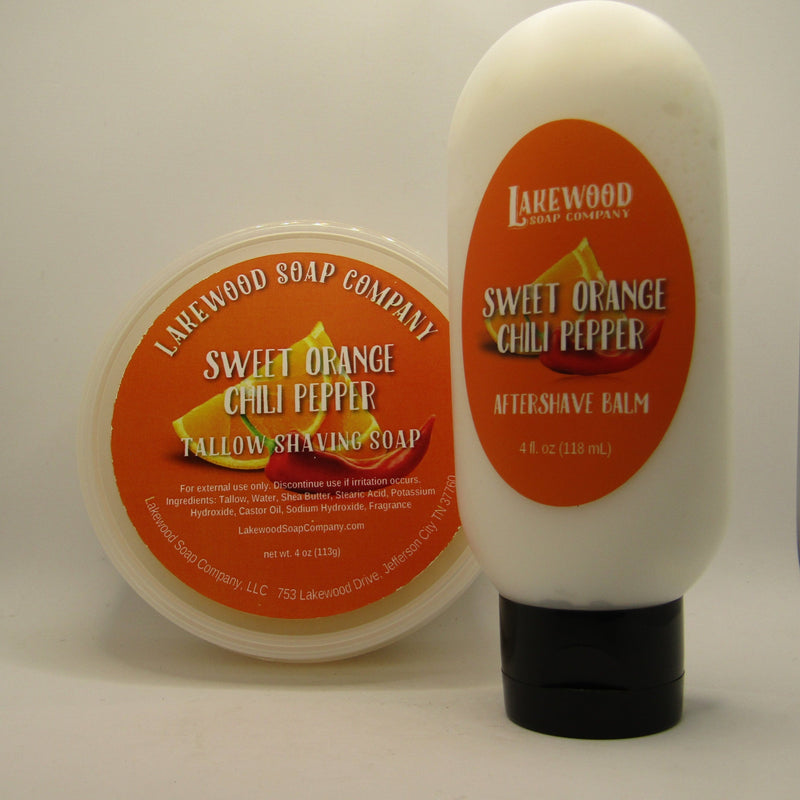 Sweet Orange Chili Pepper Shaving Soap and Balm - by Lakewood Soap Co (Pre-Owned) Soap and Aftershave Bundle Murphy & McNeil Pre-Owned Shaving 