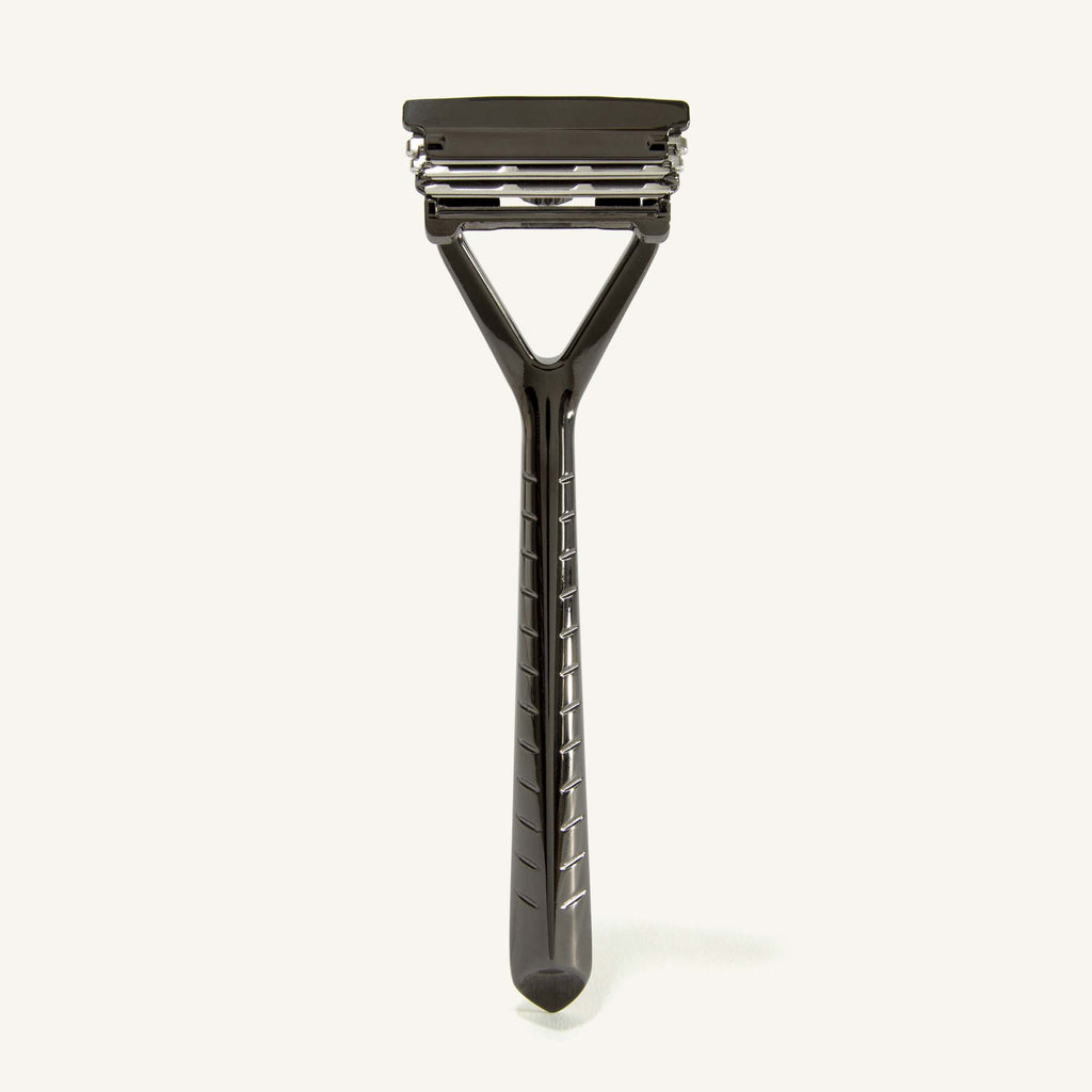 The Leaf Kit | Three-Blade Razor + Razor Stand + Razor Blades | Leaf Shave Mercury
