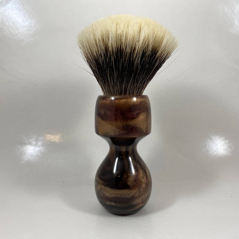 POTUS Brown/Copper Shaving Brush with Hair Force Fan Knot - by Strike Gold Shave (Pre-Owned) Shaving Brush Murphy & McNeil Pre-Owned Shaving 
