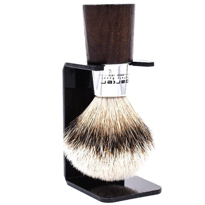 Walnut & Chrome Handle Silvertip Badger Shave Brush & Stand (WNST) - by Parker Shaving Brush Murphy and McNeil Store 