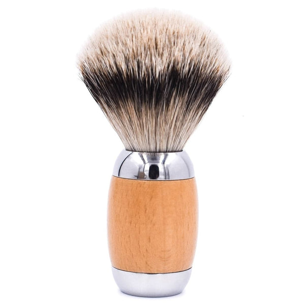 Wood & Chrome Handle Silvertip Badger Shave Brush & Stand (TSBST) - by Taconic Shave Shaving Brush Murphy and McNeil Store 