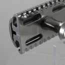Polished Stainless Steel Safety Razor (0.68 Open Comb) with Stand - by Timeless Razors (Pre-Owned) Safety Razor Murphy & McNeil Pre-Owned Shaving 