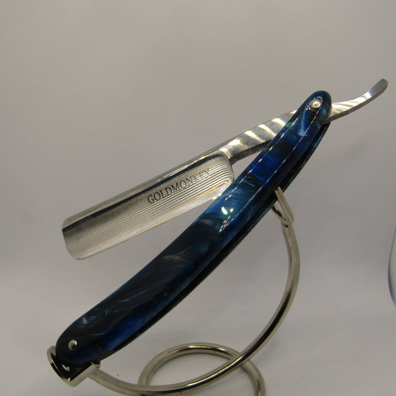 Gold Monkey 6/8 Straight Razor with Blue Swirl Scales (Pre-Owned) Straight Razor Murphy & McNeil Pre-Owned Shaving 