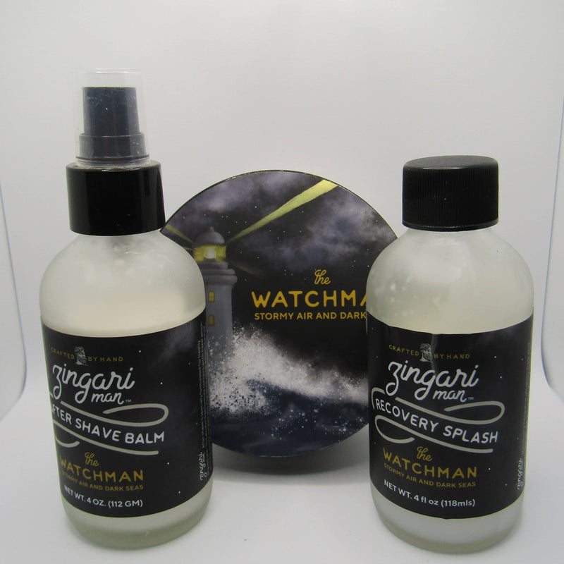 The Watchman Recovery Splash, Shaving Soap, and After Shave Balm - by Zingari Man (Pre-Owned) Soap and Aftershave Bundle Murphy & McNeil Pre-Owned Shaving 