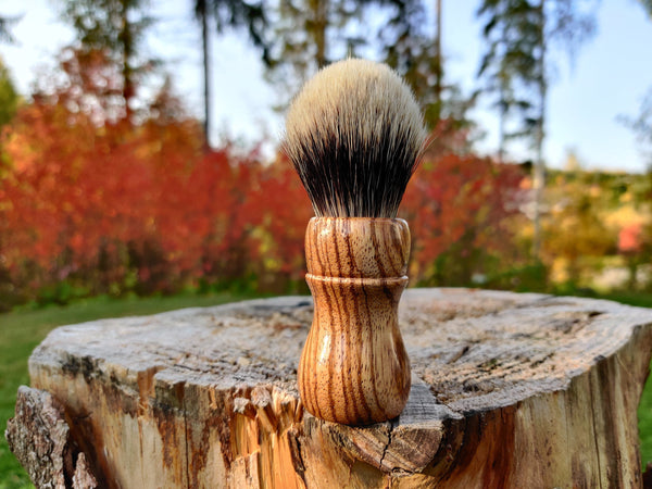Zebrano Wood Shaving Brush with 24mm Bulb Knot - by TonmiKo Shaving Brush Murphy and McNeil Store 