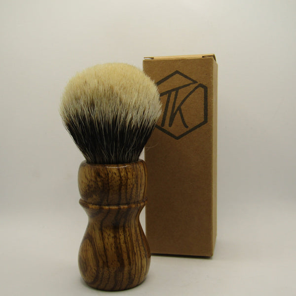 Zebrano Wood Shaving Brush w/24mm Bulb Knot - by TonmiKo (Pre-Owned) Shaving Brush Murphy & McNeil Pre-Owned Shaving 