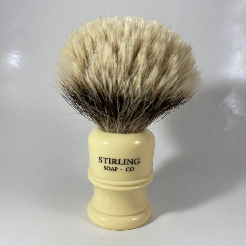 Stirling Soap Co Shaving Brush with Badger Knot (Pre-Owned - Black or White) Shaving Brush Murphy & McNeil Pre-Owned Shaving WHITE Brush 