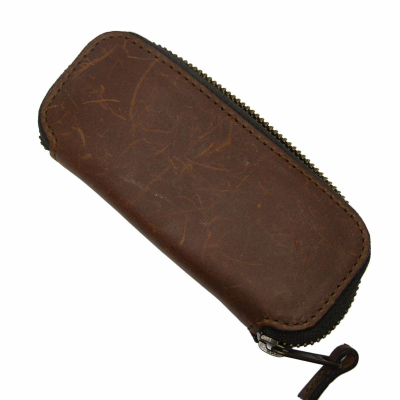 Brown Leather Safety Razor Case - (Pre-Owned) Cases and Dopp Bags Murphy & McNeil Pre-Owned Shaving 