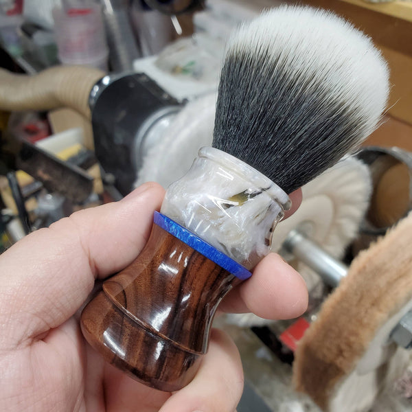Hybrid Shaving Brush, Traditional Wet Shave, Care Package for Him Shaving Brush KnotsAndFibers 