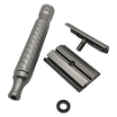 Matte Finish Stainless Steel Safety Razor (0.95) with Barber Pole Handle - by Timeless Razors (Pre-Owned) Safety Razor Murphy & McNeil Pre-Owned Shaving 