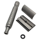 Matte Finish Stainless Steel Safety Razor (0.95) with Barber Pole Handle - by Timeless Razors (Pre-Owned) Safety Razor Murphy & McNeil Pre-Owned Shaving 