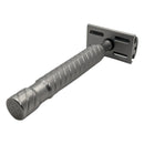 Matte Finish Stainless Steel Safety Razor (0.95) with Barber Pole Handle - by Timeless Razors (Pre-Owned) Safety Razor Murphy & McNeil Pre-Owned Shaving 