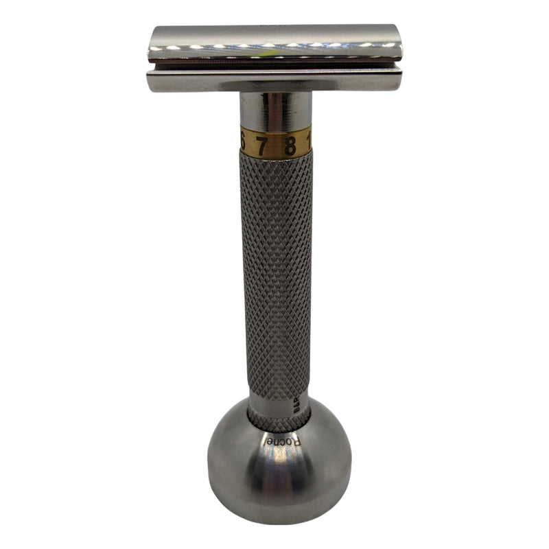 2016 Adjustable 316 Stainless Steel Razor with Extra Plate and Stand - by Barbaros & Rocnel (Pre-Owned) Safety Razor Murphy & McNeil Pre-Owned Shaving 