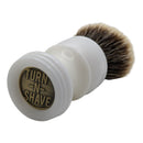 White Shaving Brush (28mm Gelled Knot) - by Mozingo Brushworks/Turn-N-Shave (Pre-Owned) Shaving Brush Murphy & McNeil Pre-Owned Shaving 
