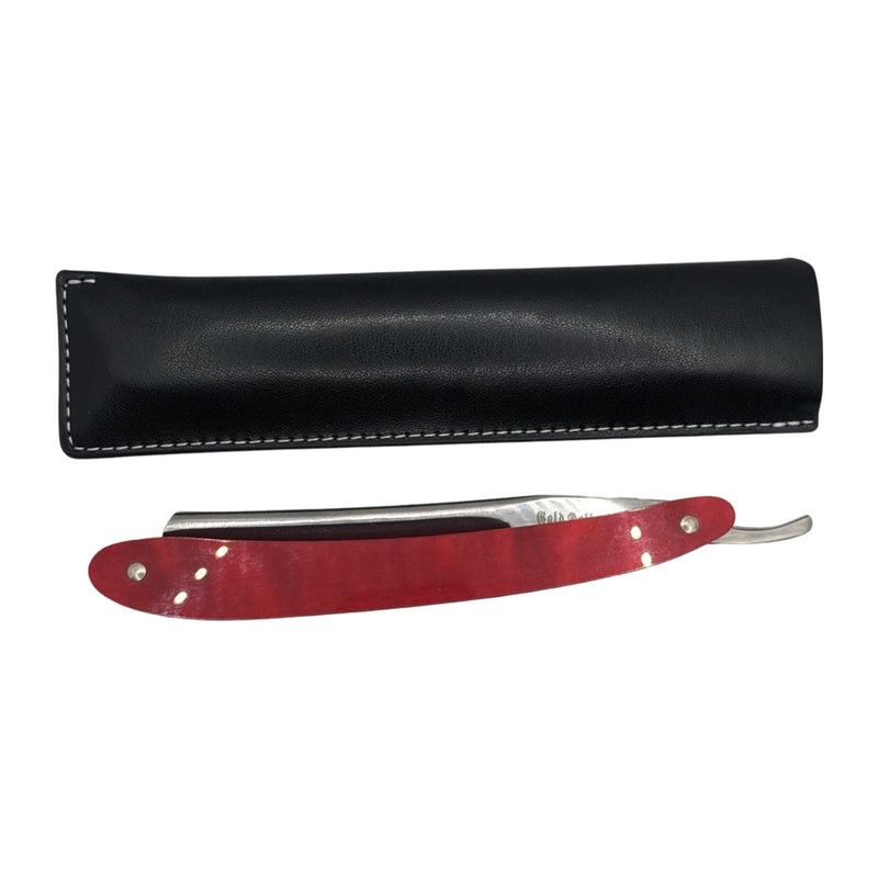 Straight Razor with Red Acrylic Handle - by Gold Dollar (Pre-Owned) Straight Razor Murphy & McNeil Pre-Owned Shaving 
