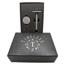 Titanium Matte Finish .68 Solid Bar Razor with Stand - by Timeless Razor (Pre-Owned) Safety Razor Murphy & McNeil Pre-Owned Shaving 